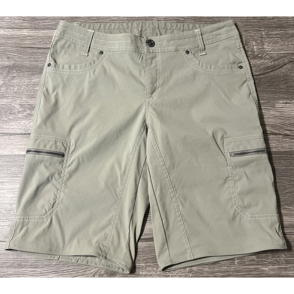 KUHL Women's Kliffside Performance Cargo Pocket Beige 11.5" Shorts Size 10 (32") - Picture 2 of 14